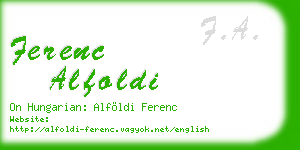 ferenc alfoldi business card