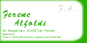 ferenc alfoldi business card